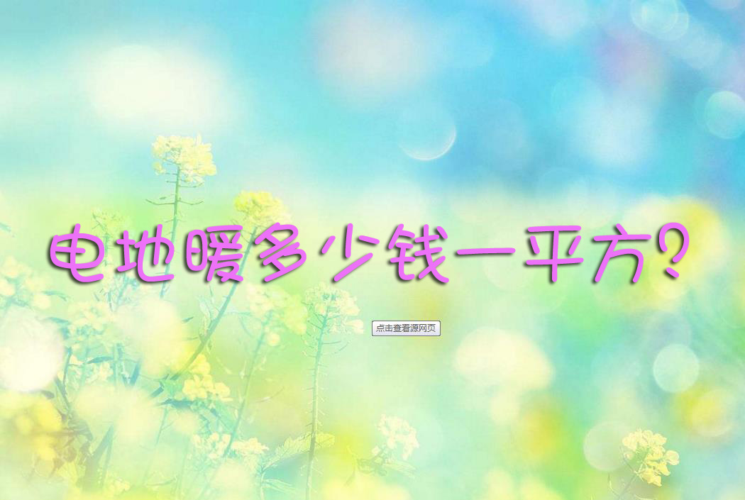 电地暖多少钱一平方？
